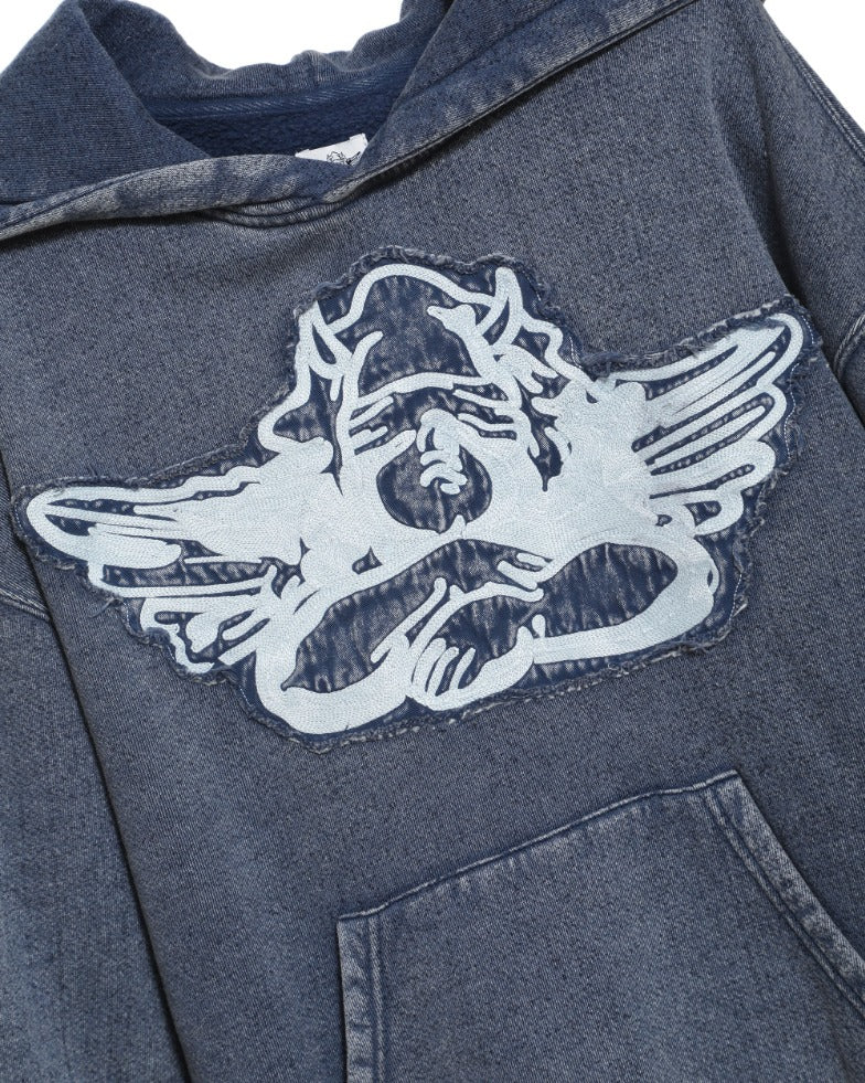 Blue Stitch Me Up Racer Hoodie - Image 3