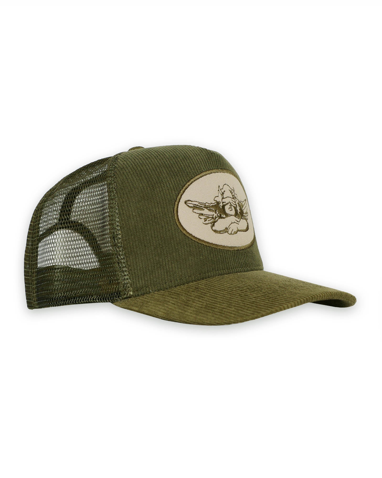 Olive Corduroy Trucker Hat - Image 5