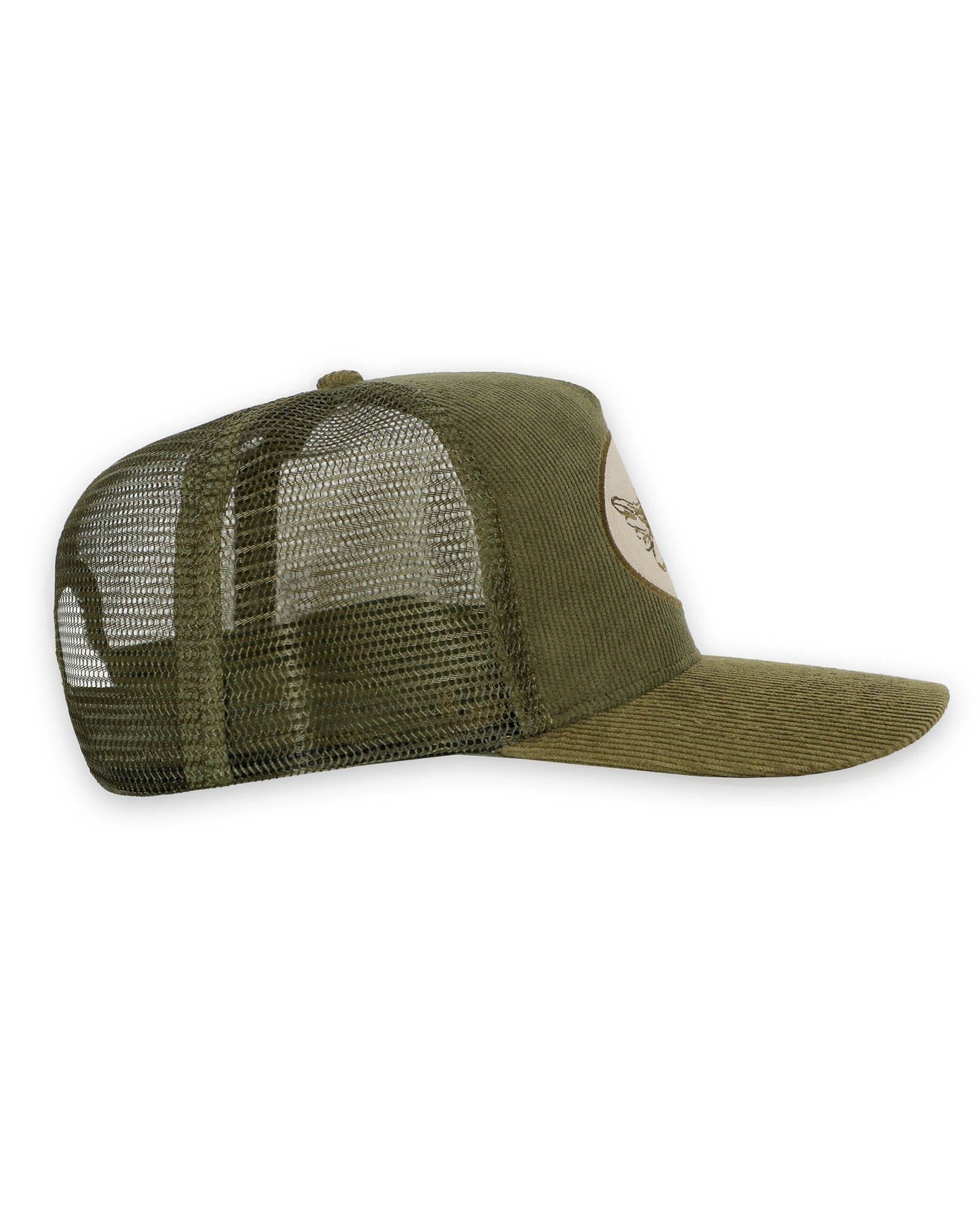 Olive Corduroy Trucker Hat - Image 6