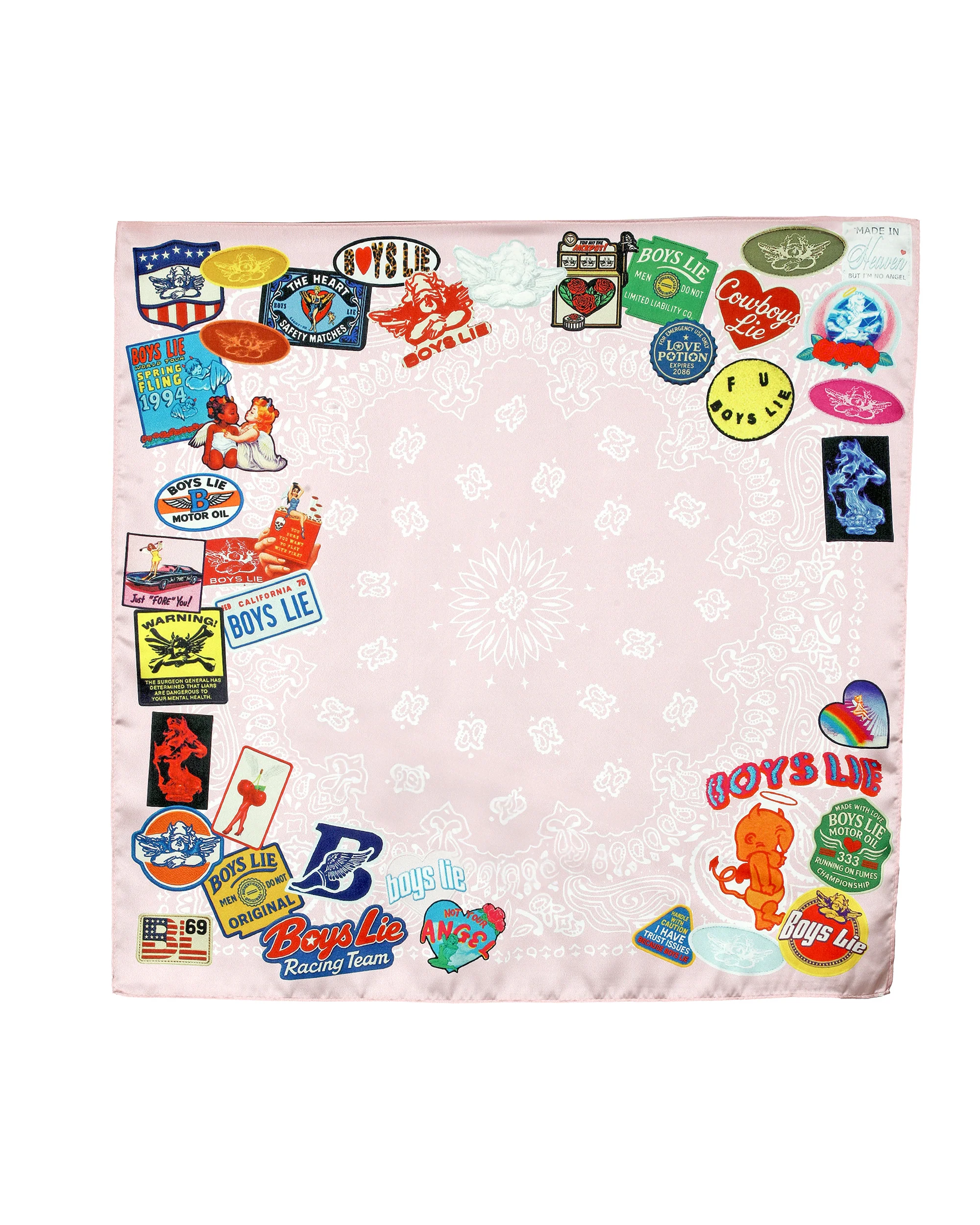Pink Patched Up Satin Bandana - Image 2