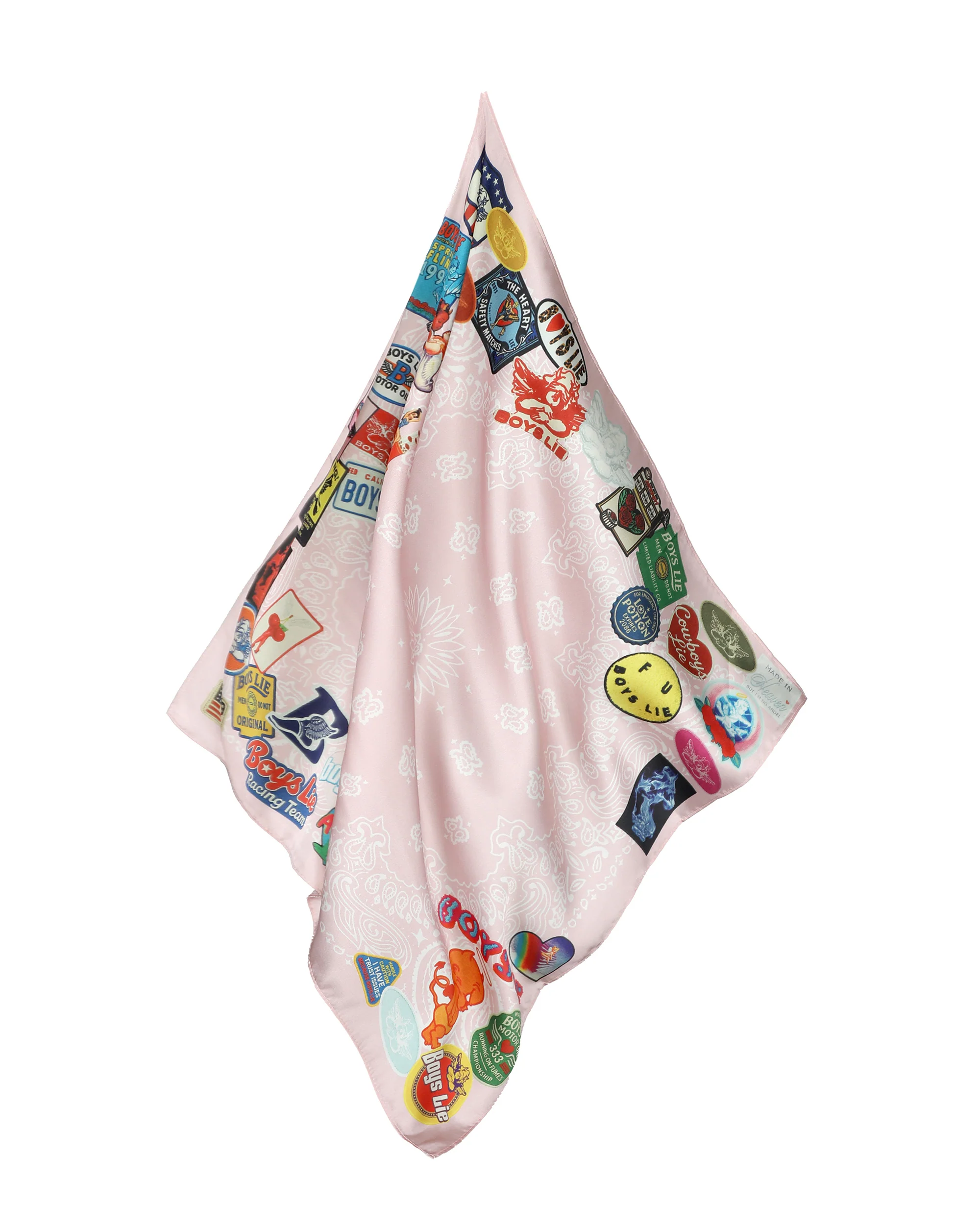 Pink Patched Up Satin Bandana - Image 5